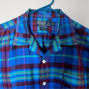 Polo Ralph Lauren camp collar shirt - resort shirt - plaid short sleeve Nat Nast